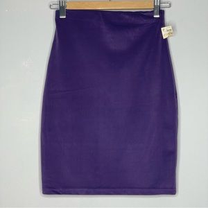 RUE DE TURBIGO Vintage Microsuede Elastic Waist Pencil Skirt